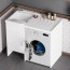 Kit mobile coprilavatrice in resina con lavabo integrato. Mobili lavanderia copriasciugatrice in PVC con lavatoio, ideale anche per l'esterno.