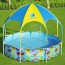 Piscina bambini Bestway Steel Pro 244x51H cm, piscine giardino rigide fuori terra con telaio e copertura.