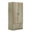 Armadio guardaroba cameretta in legno con ante e 2 cassetti. Armadi per camerette rovere con doppia anta e cassettiera, misure 82x46x184H cm.