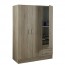 Armadio guardaroba cameretta in legno con tre ante e due cassetti. Armadi per camerette rovere con tripla anta e cassettiera, misure 119,5x46,5x184,5H cm.