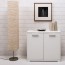 Credenza buffet cucina bianca 80x90x45 cm. Mobile multiuso 90 cm bianco frassinato con 2 ante, ideale in soggiorno.