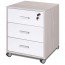 Cassettiera scrivania ufficio in legno con 3 cassetti bianchi. Cassettiere scrivanie olmo per arredamento camerette con serratura e ruote. 
