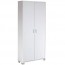 Mobile scarpiera multiuso con 8 ripiani regolabili, dimensioni 83x29x190 cm. Armadio Scarpiere con due ante bianco fiammato, ideale in bagno o in lavanderia come portascope. 