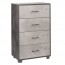 Cassettiera nera con 4 cassetti cemento in legno nobilitato. Armadio settimino ideale per ufficio e camera da letto, dimensioni 70x41x112h cm.
