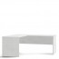 Scrivania angolare sinistro bianco ossido. Scrivanie ufficio in legno porta pc per arredamento camerette, dimensioni 76x160x150 cm.