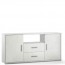 Mobile porta TV soggiorno con due cassetti. Cassettiera ufficio bianca con due ante, dimensioni 174x41x84 cm.