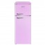 Frigorifero combinato a due porte Akai rosa anni 50. Frigoriferi vintage 240 litri con freezer congelatore, ideali in cucina.