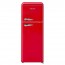 Frigorifero combinato a due porte Akai rosso anni 50. Frigoriferi vintage 240 litri con freezer congelatore, ideali in cucina.