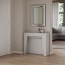Tavolo consolle bianco frassino allungabile fino a 211 cm. Tavoli consolle allungabili con tre prolunghe in legno, ideali in cucina e sala da pranzo.