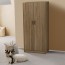 Armadio guardaroba camera da letto due ante in legno. Armadi per camerette con doppia anta di colore noce, misure H.210x91x52 cm.