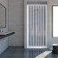 Porta a soffietto box doccia in PVC stabilizzato bianco. Cabina docce bagno con binario metrato, altezza 185 cm estensibilità 110÷90 cm.