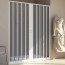 Box doccia con apertura centrale a soffietto e profili in PVC  da 1,2 mm. Cabina docce bagno con estensione regolabile, dimensioni 180x160x185h cm.