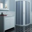 Box doccia a soffietto con apertura circolare centrale e profili in PVC. Cabina docce bagno con estensione regolabile, dimensioni 90x90x185h cm.