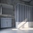 Box vasca angolare con apertura laterale scorrevole in PVC bianco. Cabina sopravasca da bagno a soffietto alta 150 cm con estensibilità 170÷70 cm.