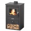 Stufa a legna 9 Kw con struttura in acciaio e ghisa. Stufe a legna con caricamento frontale, indispensabili per riscaldare casa.