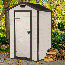 Casetta Keter da giardino in resina, effetto legno beige. Casette in polipropilene rinforzato, robusta e ideale per riporre attrezzi e per qualsiasi esigenza in giardino.