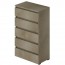 Cassettiera argilla con 5 cassetti in legno nobilitato. Mobile settimini ideale per camerette e camera da letto, dimensioni 75x40x127H cm.