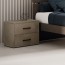 Comodino moderno argilla con due cassetti per la cameretta bambini, comodini in legno ideali in camera da letto.