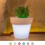 Vaso luminoso rotondo da giardino per esterno, con batteria ricaricabile. Vasi luminosi circolari da interno illuminati di luce multicolore RGB con telecomando, ideale per le piante del terrazzo.