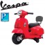 Vespa elettrica GTS Piaggio rossa per bambini con batteria 6 volt, vespetta bimbo elettrico per bambino con rotelle e schienale.