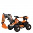 Ruspa elettrica per bambini arancione con batteria 6 Volt e luci. Escavatore elettrico per bambino rosso con braccio meccanico e funziona scavatrice.