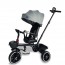 Triciclo grigio per bambino con parasole e cestino portaoggetti. Tricicli passeggino per bambini con maniglione, 