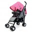 Passeggini leggeri 4 ruote per bambini richiudibile a ombrello, passeggino leggero da viaggio per bambina colore rosa e grigio. Carrozzina neonato completa di borsa