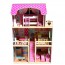 Casa della bambola in legno per bambino con 13 accessori, case delle bambole tre piani per bambini.