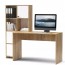Scrivania ufficio porta computer con libreria. Scrivanie pc e librerie per ragazzi in legno rovere gold e bianco, ideale per arredare camerette e studio.