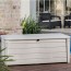 Box Keter da giardino in resina bianca. Baule porta attrezzi rinforzato, ideale per riporre accessori per la piscina o per qualsiasi esigenza in giardino.