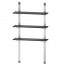 Scaffalatura 3 ripiani per casetta da giardino Keter. Scaffale porta attrezzi in metallo con altezza regolabile.