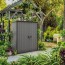 Armadio Keter da terrazzo e balcone in evotech grigio. Box porta attrezzi ideale per riporre attrezzatura e per qualsiasi esigenza in giardino.