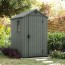 Casetta Keter da giardino con pannelli evotech. Casette con rifinura effetto legno naturale, robusta e ideale per riporre attrezzi e per qualsiasi esigenza in giardino.