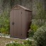 Casetta Keter da giardino con pannelli evotech. Casette effetto legno naturale ideale per riporre attrezzi e per qualsiasi esigenza in giardino.