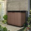 Armadio Keter da terrazzo e balcone in Evotech marrone. Box porta attrezzi ideale per riporre attrezzatura e per qualsiasi esigenza in giardino.