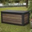 Box Keter da giardino in resina marrone effetto legno naturale. Baule porta attrezzi a prezzi economici
