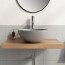 Lavabo bagno moderno da appoggio Cipì, lavandino sospeso a ciotola in cemento industriale.