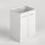 Mobile lavatoio in legno bianco frassinato. Lavatoi lavanderia con vasca in polipropilene e sifone, dimensioni H.86x61x50 cm