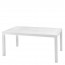 Tavolo da giardino bianco in resina antiurto, tavoli bianchi da esterno effetto rattan per balconi e terrazzi. Dimensioni 160,5x94,5x74,5h cm 