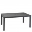 Tavolo da giardino grigio in resina antiurto, tavoli grafite da esterno effetto rattan per balconi e terrazzi. Dimensioni 160,5x94,5x74,5h cm 
