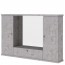 Mobile bagno cemento 2 ante, con specchio e luce. Pensile bagno con anta a ribalta. Dimensioni 93x14x61h cm.