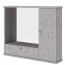 Mobile bagno cemento con specchio e luce, pensile bagno con anta ribalta. Dimensioni 73x14x61h cm.