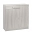 Armadio multiuso eucalipto con ripiani regolabili. Mobile bagno due ante e un cassetto in legno, ideale in lavanderia per i detersivi.