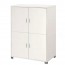 Mobile multiuso con 4 ripiani regolabili. Armadi ufficio bianchi con 4 ante, misure 162x107x41 cm.