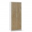Armadio mobile multiuso con 4 ripiani. Armadi ufficio bianco con 2 ante noce, misure 182x71x41 cm.