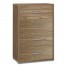 Cassettiera noce stelvio con 4 cassetti in legno. Cassettiere settimino ideale per ufficio e camera da letto, dimensioni 71x41x110h cm.