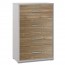 Cassettiera bianca in legno con 4 cassetti noce stelvio. Cassettiere settimino ideale per ufficio e camera da letto, dimensioni 71x41x110h cm.