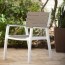 Poltrona da giardino in resina antiurto effetto polirattan, poltrone da esterno tortora in polipropilene ideale anche per interno in cucina.