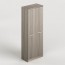 Armadio portascope con 2 ante, dimensioni 71x38x182 cm. Armadietto lavanderia in legno colore olmo, con ripiani interni e vano portascope.
