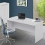 Scrivania ufficio bianca larga 160 cm. Scrivanie porta pc in legno bianco frassinato per camerette, dimensioni  74x160x80 cm.